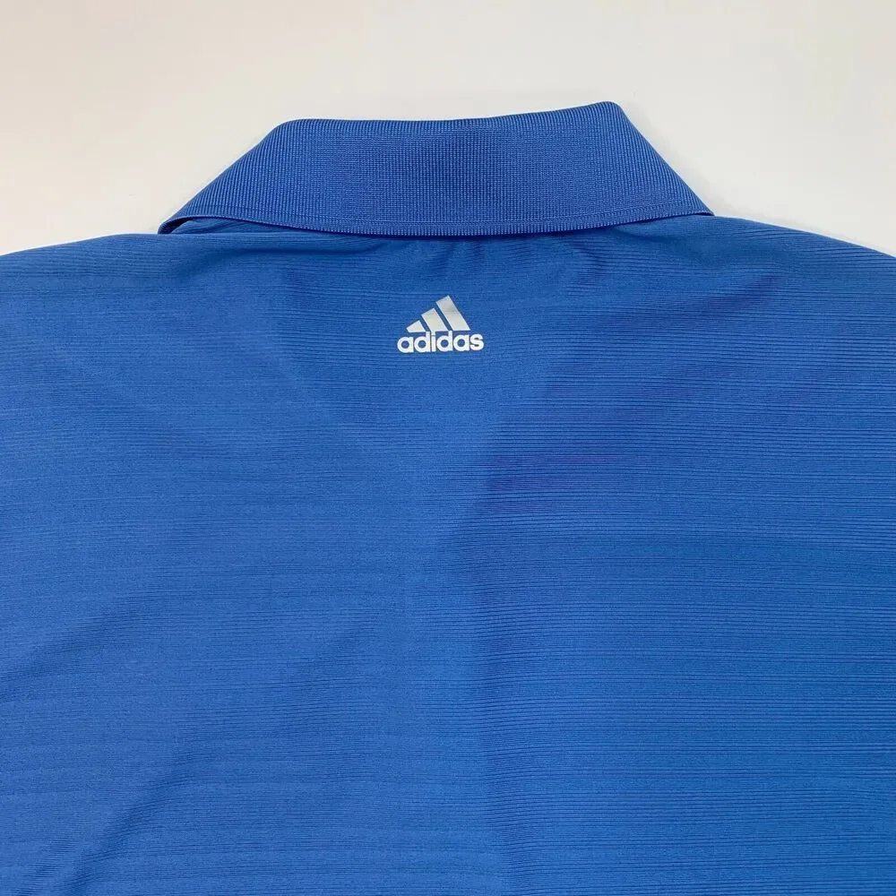 Adidas Polo Shirt Mens M Medium Evening Blue Relaxed Performance Long Bow Golf
